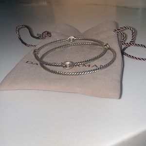 David Yurman Confetti 4 Station Crystal Bangle Bracelet Set